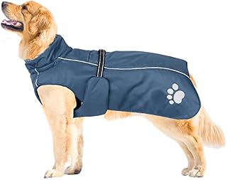 Dog Coats Waterproof, Dog Winter Coat with Padded Fleece Lining, Outdoor Dog Apparel with Adjustable Bands and Drawstring in winter - Black - XL