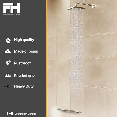Shower Foot Rest, Corner Shower Bar for Shaving Legs, Wall Mounted Hotel Foot Ledge, Brass Bar Bathroom Foot Step (Polished Brass) by FINSBURY HARDWARE - Image 3