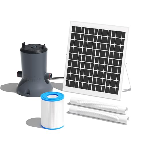 OYOWATER 400GPH Solar Cartridge Pump for Above-Ground Pools – Filters & Circulates Water in 1300 Gallon Swimming Pools