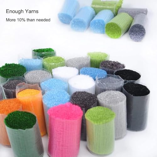 Image of YOOTOM Latch Hook Kits for Adult Begginers, Latch Hook Pillow Cushion DIY Embroidery Pillowcase Crafts with Pre-Printed 17x17in, Home Sofa Decor