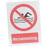 TOYANDONA Autocollant Avertissement Interdiction de Natation Signalétique pour Piscine É...