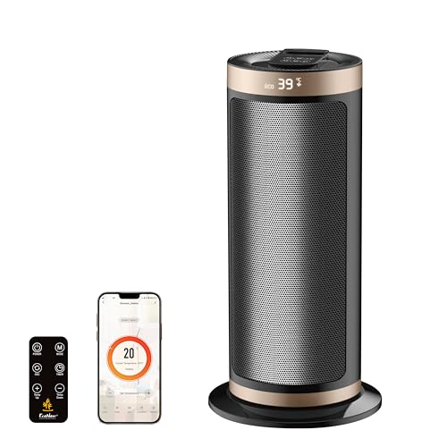 EcoNour Electric Heater, 2000 W Energy Efficient Space Silent Smart WiFi Room Heater, Portable Ceramic Room Heater with Thermostat, 3 Heat Modes, Fast Heating, Overheat & Tip-Over Safety Protection