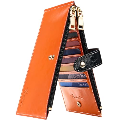 Image of Travelambo RFID Wallet Women Large Size Bifold Multi Card Wallet Case with Zipper Pocke Credit Card Holder for Women
