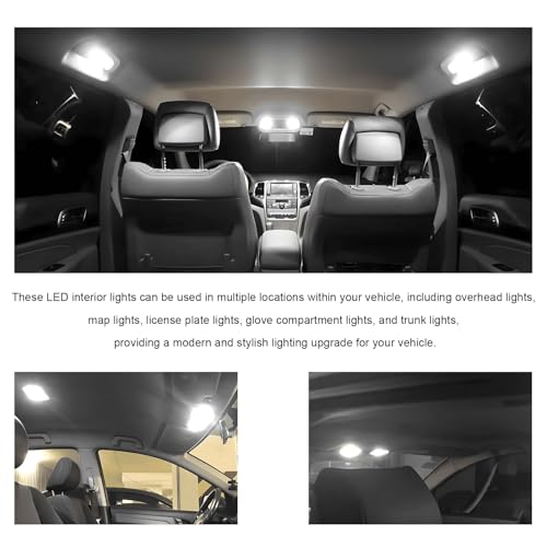 Kit 42 luces LED interiores para auto, bombillas T10 y DE3175 miniatura 3