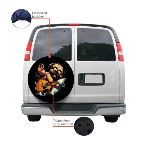 Dog Playing Guitar Musician Music Expert Guitar Player for Decoration and Weather Protection for Trailers Rv SUV Truck Campervan Travel Trailer 15 inch3