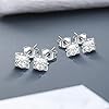 JDGEMSTONE Stainless Steel Silver Stud Earring for Women, 6Pairs Men's Diamond Stud Earrings,Surgical Steel Hypoallergenice Earrings,Titanium Silver Earrings Set,Square Cubic Zirconia Stud Earrings #5