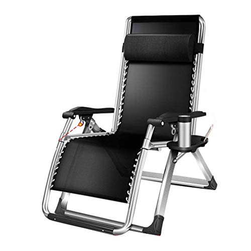 OVLIIYWZY Balcón Oficina Silla Relajante Tumbonas Al Aire Libre Sillas de Jardín con Portavasos | Sillón de Patio para Adultos Plegable Resistente | Silla de Oficina Rec