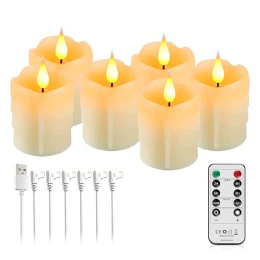 Broyal Led Kerzen Aufladbar mit Fernbedienung, 6 Stück Flammenlose LED Teelichter, Led Kerzen mit Timerfunktion, Led Teelichter für Party, Zimmer, Wohnzimmer, Halloween, Weihnachten