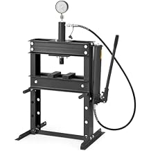 10T Hydraulic Press, Heavy Duty 10 Ton h-Frame Garage Hydraulic Shop Press, Adjustable Worktable & Plates, for Metal Bending, Straightening