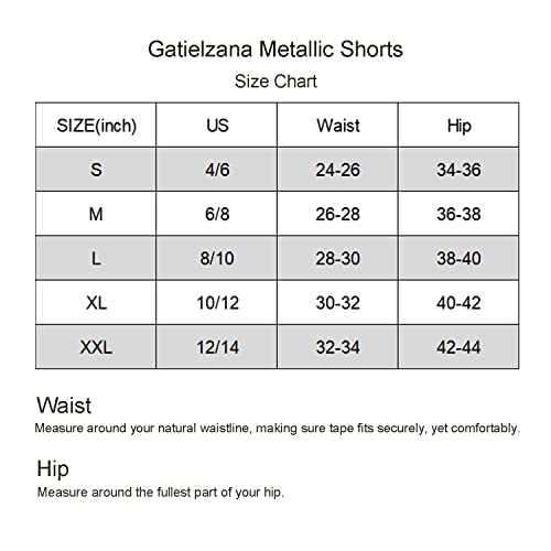 Gatielzana Women'S Metallic Rave Booty Shorts Shiny High Waisted Bottoms For Dance Festival thumb #5
