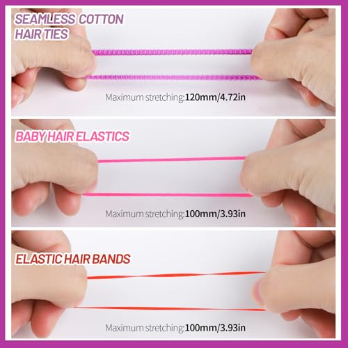 Teenitor Elastic Hair Ties, Hair Accessories for Girls, Colorful Baby Elastic Hair Bands Set Rubber Bands for Hair with Hair Clips