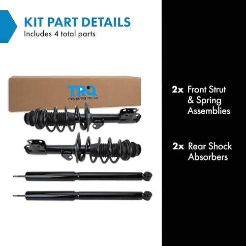 Image of TRQ Front and Rear Complete Strut Assembly & Shock Absorber Kit Complete Strut & Coil Spring Assembly Compatible with 2011-2014 Scion xD