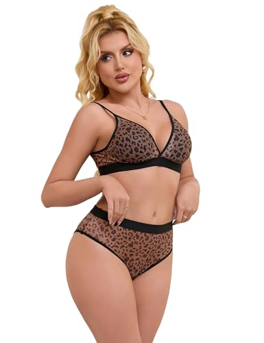 ohmydear Ensemble Lingerie Femme Soutien-Gorge Push Up Erotique Grande Taille sous-vêtements Ensemble de Lingerie Tenue Sexy Hot 2 pièces avec Culotte