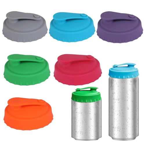 6 Pcs Can Lids for Fizzy Drinks Silicone Drink Covers Anti Leak Dust-Resistant Beverage Can Lids Reusable Can Covers for Drinks Cans UK Soda Beer Energy Drink Juice Cola Sparkling Water