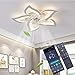 LED Dimmbar Deckenventilator Mit Lampe Modern Kreativität 5 flammige Ventilator-Deckenleuchte Leise 50W Mit Fernbedienung Lüfter Deckenlampe Esszimmer Schlafzimmer Unsichtbare Fan Licht Weiß 69cm