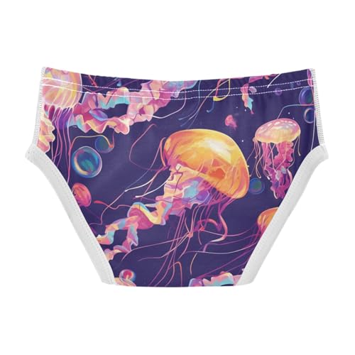 KLL Colorful Jellyfish Oil Painting Toddler Boy Cotton Briefs Underwear Breathable Undies2
