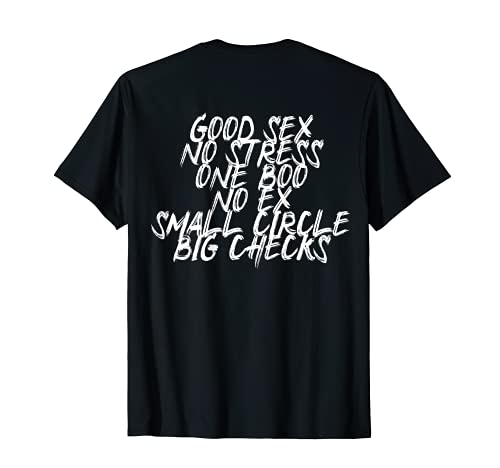 Good Sex No Stress One Boo No Ex (Impresión dorsal) Rap Camiseta