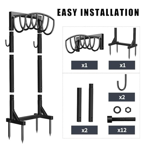 Support de tuyau d'arrosage en métal amélioré structure robuste et durable de 96cm