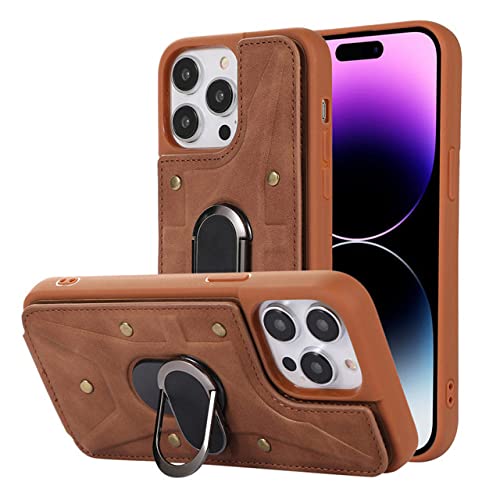Coque en cuir pour iPhone 11 Pro Max marron avec fentes cartes