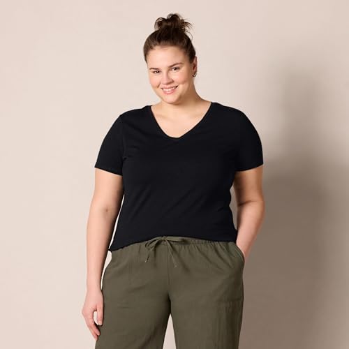 Image of Amazon Essentials Women's Regular-Fit Short-Sleeve V-Neck T-Shirt, Multipacks