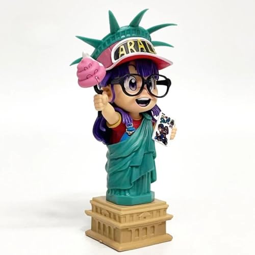 Image of Arale Norimaki Statue of Liberty Fun Pose Anime Figure | 16.5cm Liberty Costume Arale with Candy & Photo Card Action Figurine for Table, Desk & Shelf Decor | Gift for Anime Fans, Friends
