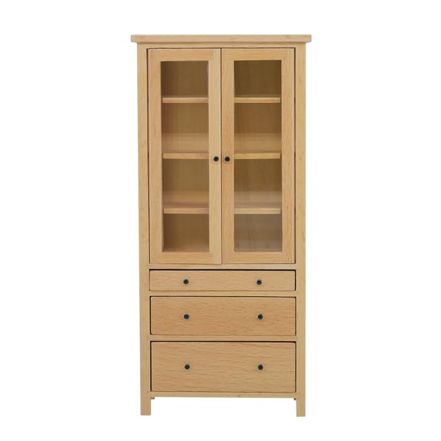 AEPRO - miniature Ԁollhouse furniture Mini model Glass cabinet (wood)