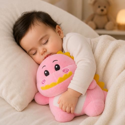 Image of Toys for Kids Dinosaur Soft Plush Stuffed, Ultra Soft Skin-Friendly Polyester Cuddly Toy for Baby Boys and Girls, Washable Gift for Birthday, Playtime and Nursery Decor, Size 16 x 10 cm