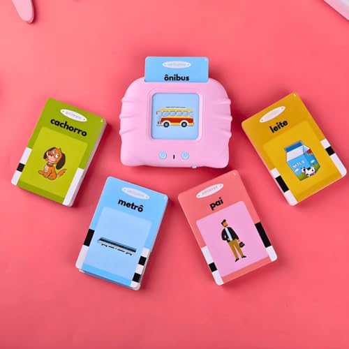 Cartões Educativos Para Crianças Tradutor de Palavras Português e Inglês - Rosa (BRINQUEDO EDUCATIVO