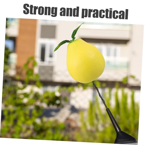 Decoración de frutas de escritorio y antenas con pomelo de plástico amarillo resistente 4