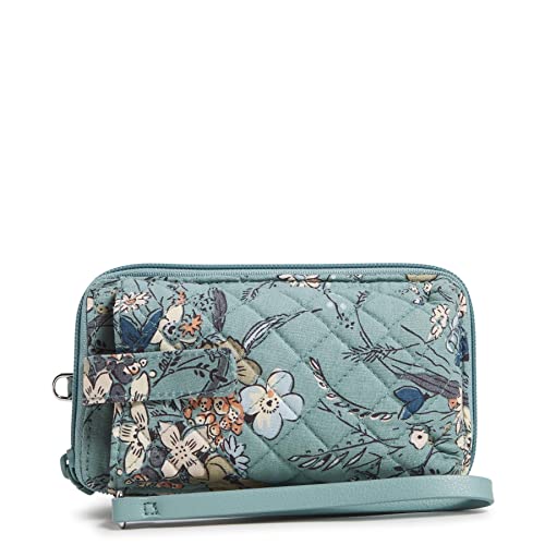 Vera Bradley Women's Cotton Smartphone Wristlet With RFID Protection, Sunlit Garden Sage - Recycled Cotton, One Size