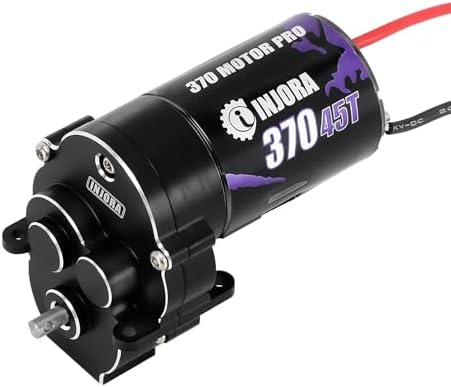 INJORA CNC Aluminum Complete Transmission with 370 Brushed Motor 45T for 1/18 RC Crawler TRX4M Upgrade