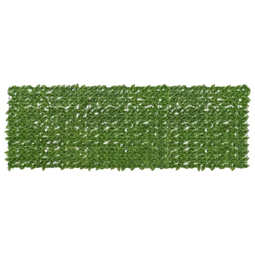 Brise-vue pour balcon en feuilles vert et jaune 3x1m occultant en tissu