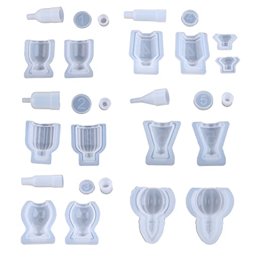 Perfume Bottle and Stopper Silicone Resin Molds Set Epoxy Resin Casting Molds