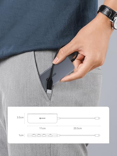 USB C Hub, QUUGE 5in1 USB C HDMI Adapter with 4K@30HZ HDMI, 100W PD, 3×USB A 3.0 Ports, Aluminum Ultra Slim Hub for Switch, MacBook Air/Pro, Galaxy S/Z/Note Series & More. - image 8