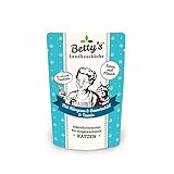 Betty's Landhausküche Frischebeutel Pouches Nassfutter Katze, Känguru mit Borretschöl 12 x 100g, getreidefrei, beste Qualität, hochwertiges Fleisch, schonend gegart, hohe Bioverfügbarkeit