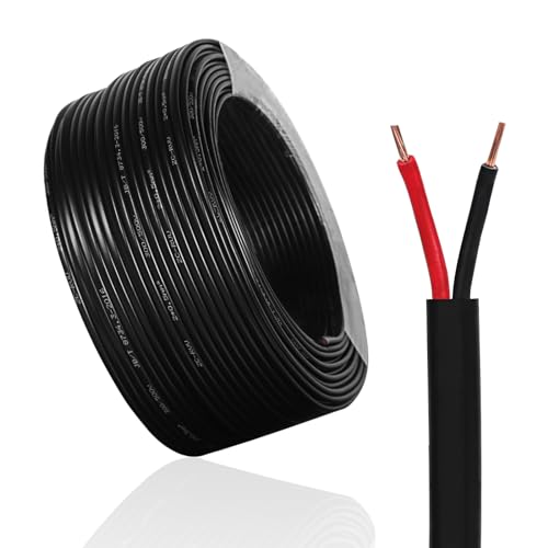 Câble Plat 2 Fils, 2 x 0,5 mm², 10M, Rouge/Noir Câble électrique, 12V/24V Câble de Remorque pour Le câblage des Feux arrière de remorque, L'automobile...