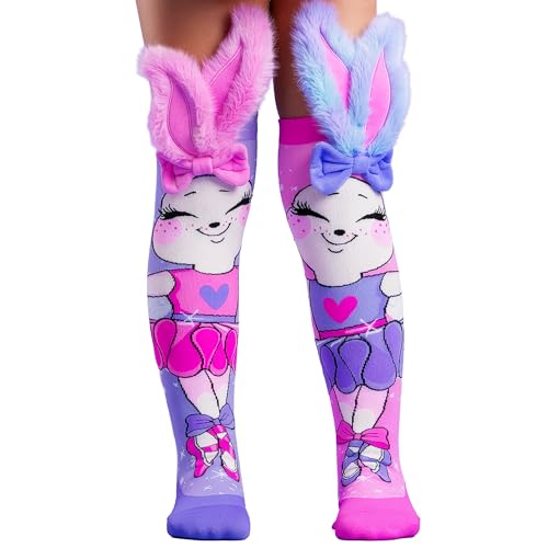 MADMIA Ballerina Bunny Knee-High Socks Colorful Dress-Up Socks for Kids & Adults Fun Crazy Sock Day Gift One Size Fits Most
