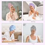 YoulerTex Microfiber Hair Towel Wrap Set: 5 Packs Turban Towel & Shower Cap for Women's Hair Care - Image 4