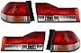 Evan-Fischer Tail Light Set of 4 Compatible with 2001-2002 Honda Accord Clear & Red Lens Halogen With bulbs Driver and Passenger Side Inner and Outer