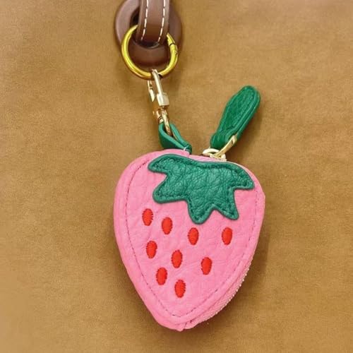 Fruit Bag Charm Coin Purse Keychain, Cute Mini Y2k Leather Bag Charms for Handbags for Girl Women Accessory4
