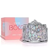 Boko 1.76oz Body Glitter Gel, Holographic Silver Liquid Chunky Glitter Lotion Unicorn Star Sequins...