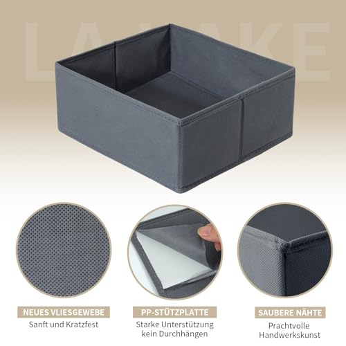 LAJIAKE 16er Set Schubladen Organizer passend für PAX Kleiderschrank 100×58 cm – Faltbar Schubladeneinsatz für Kleidung & Kinderkleidung, modulares Design, stabil, Grau