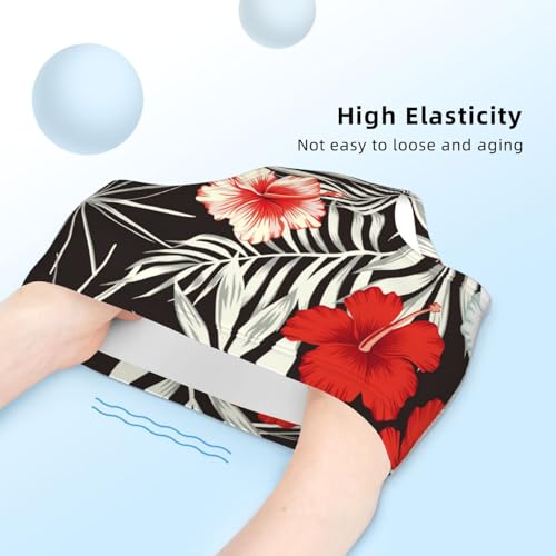 Red White Hibiscus Flowers And Leaves Girls' Underwear Soft Cotton Little Girls Panties Comfort Briefs4