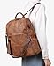 FADEON Leather Backpack Purse for Women Designer Travel Backpack Purses PU Fashion Ladies Shoulder Bag with Tassel Brown