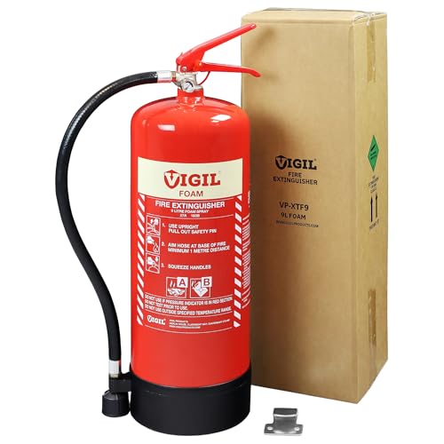 Foam Fire Extinguisher 9L – Versatile & Reliable Fire Extinguisher - 27A 183B Rating – Extinguisher for Shops, Warehouses, Offices & More - Comes with 5-Year Warranty