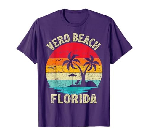Family Vacation Vintage Retro Florida Vero Beach T-Shirt for Men Women Girls Kids