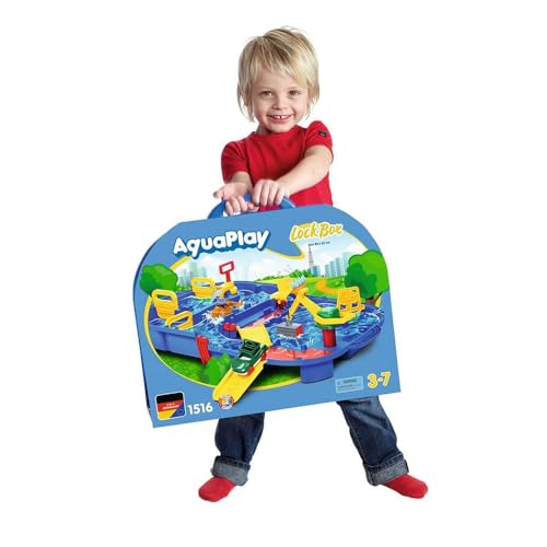 AquaPlay 8700001516 Wasserbahn Set „Schleusenbox“, 27-teilig