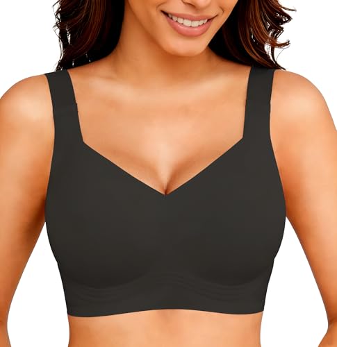 Image of Gailife Jelly Bras for Women No Underwire Minimizer Bra Wireless Supportive Full Coverage Plus Size Bra Seamless Tshirt