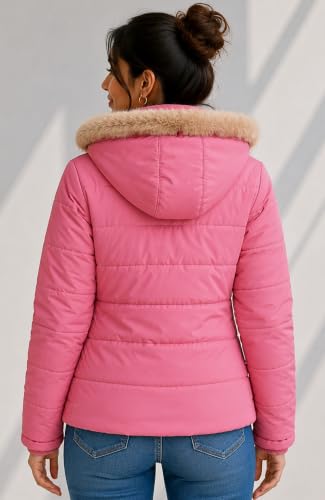 Image of SANE ORIGINALS Winter Jacket for Women with Detatchable Hoodie Cap || Lightweight Full Zipper Regular Fit Warm Jacket for Ladies