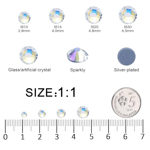 Image of Hotfix Rhinestones Bulk, 14400PCS Moonlight Hot Fix Rhinestones for Clothes DIY Decoration Crafts, Moonlight, SS16, 3.8-4.0mm